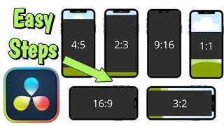 How To Change Aspect Ratio in Davinci Resolve For Instagram Tiktok Youtube Short davinciresolve [upl. by Siesser301]