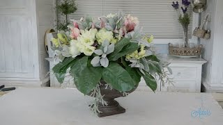 Flowers amp Floristry Tutorial Round Dining Table Artificial Arrangement [upl. by Coates]