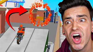 Jumping My Motorcycle THROUGH A FIRE HOOP Obstacle Race Destroying Simulator [upl. by Nrubyar]