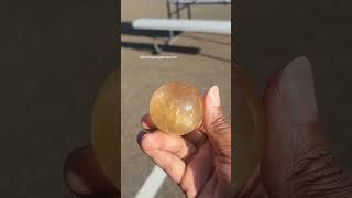 Glowing Honey Calcite Sphere Check out the chatoyancy😍Available now at mystichealingstonescom [upl. by Almeida]