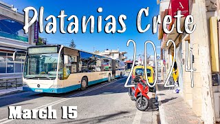 Platanias Crete walking tour 4k vlog drone Platanias Kreta Greece 2024 [upl. by Barbie100]