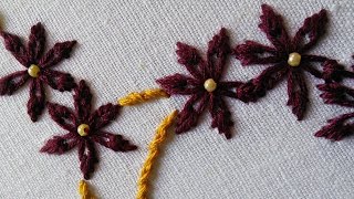 Embroidery Patterns  Lazy Daisy Stitch Flower  HandiWorks 43 [upl. by Enomrej]