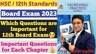 SP  Important Questions for 12th Board Exams 2023  HSC  Class 12th  Hemal Sir [upl. by Plafker]