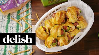 Jalapeno Popper Pigs in a Blanket  Delish [upl. by Kcinom]