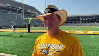 USM Football  Will Hall Chip Long and Dontae Lucas following day six of training camp [upl. by Ecirehc178]