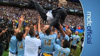 PELLEGRINI BUMPS CELEBRATION  City v West Ham Champions 2014 [upl. by Abby]