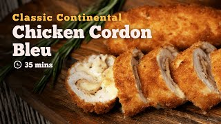 Chicken Cordon Bleu  Chicken Roulade  Cheese Stuffed Chicken  Continental Recipes  Cookd [upl. by Medeah]