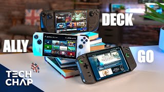 Steam Deck OLED vs ROG Ally vs Legion Go  BEST Gaming Handheld in 2024 [upl. by Evilo]