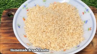 Homemade Breadcrumbs  Breadcrumbs at home  Breadcrumbs on pan  Breadcrumbs without oven [upl. by Nirtak]