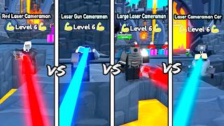 RED LASER vs LASER GUN vs LARGE LASER vs LASER CAMERAMAN CAR TOILET TOWER DEFENSE [upl. by Elehcor340]