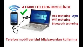 USB tethering  Telefonu modem olarak kullanmak  USB Bağlantı  Türkçe anlatım [upl. by Mccreary690]