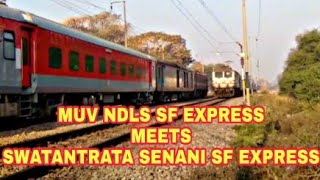 12562 Swatantrata Senani Exp Meets 12582 Muv  Ndls Sf Exp Full Speed ICF Vs LHB Action [upl. by Ashmead202]