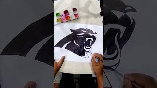 How to draw the Carolina Panthers logo shorts [upl. by Conah]