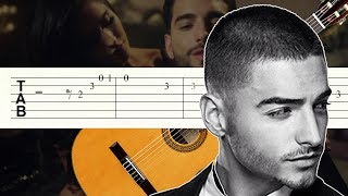 Felices Los 4  Maluma  Guitarra Tutorial  Tablatura [upl. by Sackville]