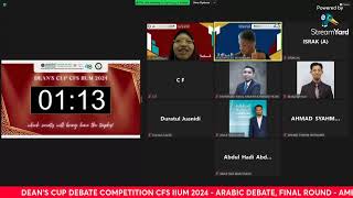 ARABIC FINAL  DEANS CUP DEBATE COMPETITION CFS IIUM2024 [upl. by Laina47]