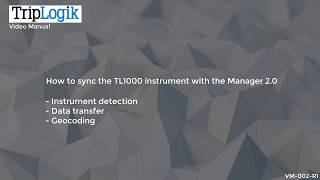 How to sync the TL1000 instrument with the Manage 20 [upl. by Edan]