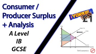 ConsumerProducer Surplus  Analysis  A Level IB and GCSE Economics [upl. by Vernon]