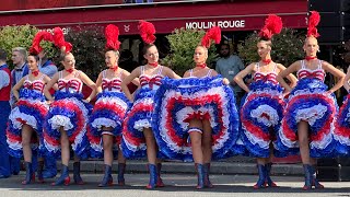 French Cancan Girls  Paris 2024 Olympic Flame Event  Moulin Rouge [upl. by Hana]