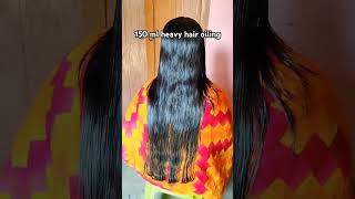 Heavy hair oiling with 150 ml coconut oillong oiled hair hairstyle sleek oiled braid on long hair [upl. by Gothurd]