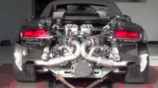 Heffner Twin Turbo 2012 V10 Audi R8 Spider Dyno Runmov [upl. by Notsej]