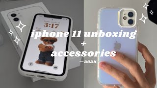 iphone 11 unboxing in 2024  accessories [upl. by Cirdek]