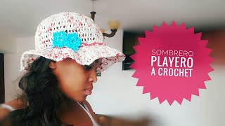 Gorro de Verano CROCHET  Sombrero playero REUSA BOLSAS PLASTICAS [upl. by Aron]