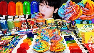 ASMR MUKBANG  직접 만든 갤럭시 꿀젤리 레인보우 디저트 아이스크림 먹방 amp 레시피 DESSERT GALAXY HONEY JELLY CANDY [upl. by Ahsead469]