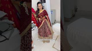 Lehenga saree draping lehengasaree sareedrapist youtubeshorts hairstylist totorial [upl. by Thacher73]