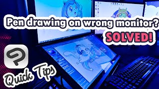 How to Fix Pen Drawing on Wrong Monitor in Multiple DisplaysDual Monitor Setup With PC amp Art Tablet [upl. by Elleirb]