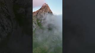 🇳🇴Værøy Norwegia norway værøy niedozajechania drone fly cloud mountains norwaytravel [upl. by Amil]