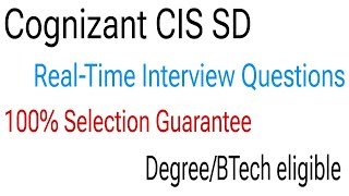 Cognizant CIS SD role interview questions  Preparation strategy [upl. by Katzir]