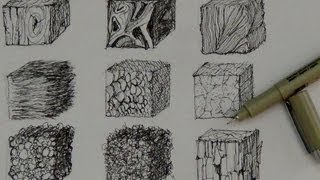 Pen and Ink Drawing Tutorials  How to create realistic textures [upl. by Ymeraj884]