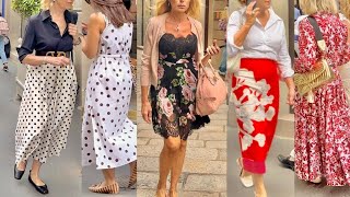 ITALIAN SUMMER FASHION 2024🇮🇹SUMMER DRESSES amp POLKA DOTS IDEAS MILAN STREET STYLE vanityfair [upl. by Anole]