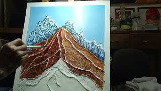 EP15 P8HIGHLIGHTS SHADOWSFOGS BETWEEN MOUNTAIN EMBOSSED LANDSCAPES PAINTING 2 [upl. by Innis]