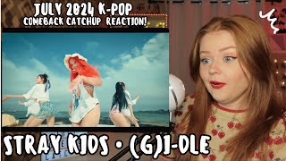 July KPop Comeback Catchup Reaction  Part 4 Stray Kids GIDLE [upl. by Nnylassej]