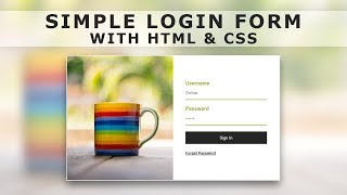 How to Create a Login Form with HTML amp CSS  Design Login Form With Html amp CSS [upl. by Shepp609]