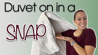 Easiest Way to Put on a DUVET Cover with SNAPS Simple method to put a cover on by yourself [upl. by Evelin]