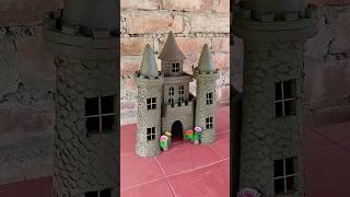 Little clay castle making 🏰  clayhouse castle craft [upl. by Eelyam]