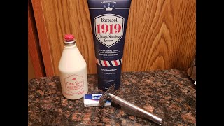 SOTD Barbasol 1919 Classic Shaving Cream With King C Gillette Razor and Old Spice Aftershave [upl. by Alan]