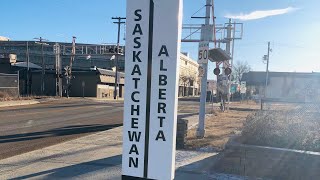 Lloydminster City The Border City Divided Between Saskatchewan And Alberta Provinces Canada [upl. by Electra876]