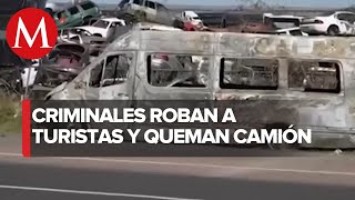 Incendian autobús turístico en Fresnillo Zacatecas [upl. by Naman]