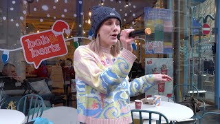 Mercy performed by Ailsa Black busking on Perth High Street during 2022 Christmas Lights Festival [upl. by Nosdivad]