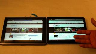 Acer Iconia Tab vs Galaxy Tab 101v Internet Test ITA [upl. by Nilekcaj]