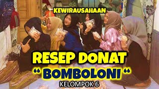 RESEP DONAT BOMBOLONI KELOMPOK 6 MAPEL KEWIRAUSAHAAN smk smkbisa kewirausahaan [upl. by Cadmann183]