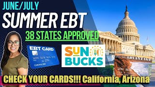 NEW 2024 SUMMER EBT UPDATE JUNE  JULY  AUGUST California Arizona Tennessee Connecticut amp DC [upl. by Llerad]