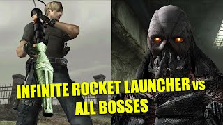 INFINITE ROCKET LAUNCHER vs ALL BOSSES  Resident Evil 4 HD Project [upl. by Genie]