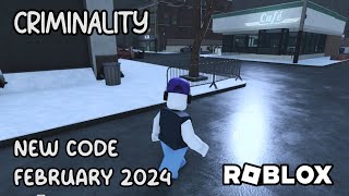 Roblox Criminality New Code February 2024 [upl. by Anielram]