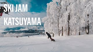 SKI JAM KATSUYAMA スキージャム勝山でフリーラン 地形遊び、パーク、グラトリ 2021年1月4日 [upl. by Nairbal]