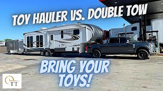 94 Double Towing with 5th Wheel vs Toy Hauler  How to Double Tow  2021 Road Glide Special [upl. by Dlorah]