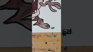 Tasmanian Devil from Looney Tunes watercolorpainting artonpaper art cartoon [upl. by Nalyr]